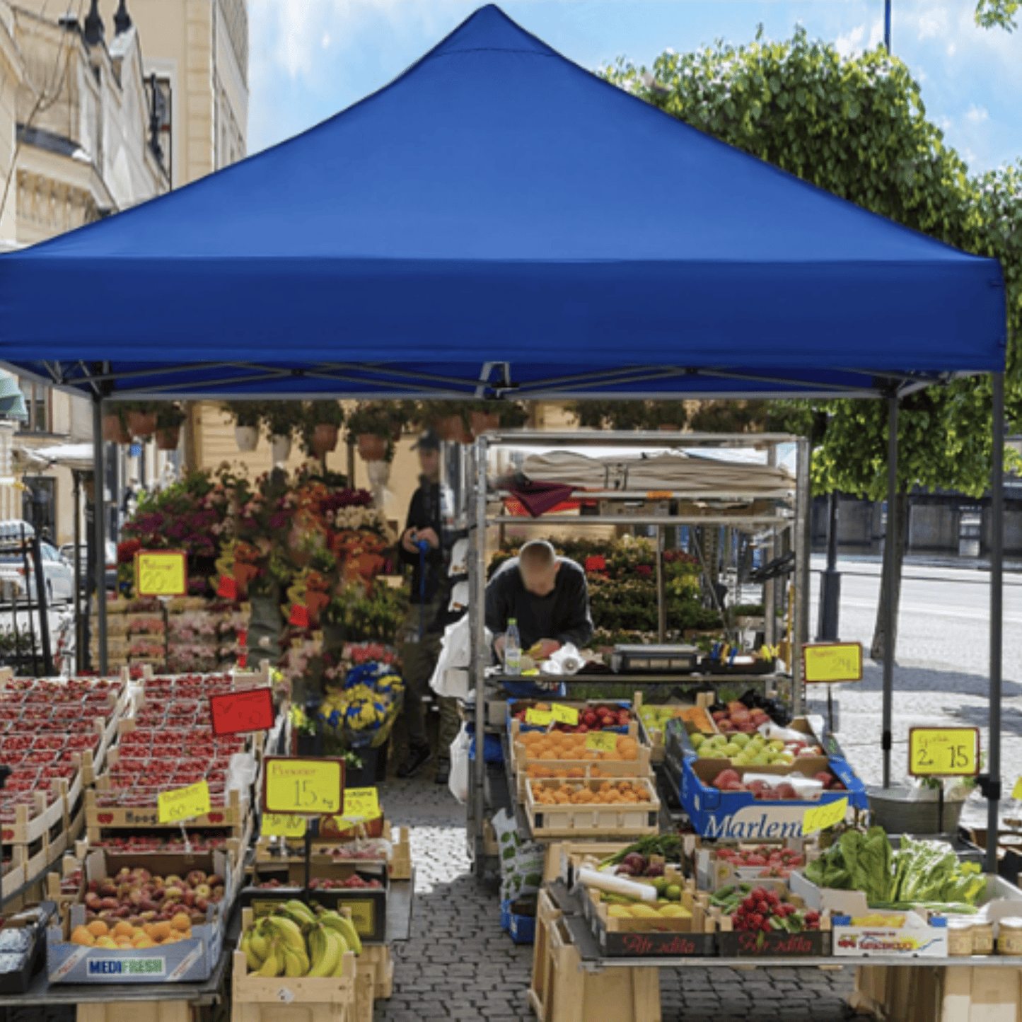 Paredes fundas laterales para toldo 3x3 impermeable azul
