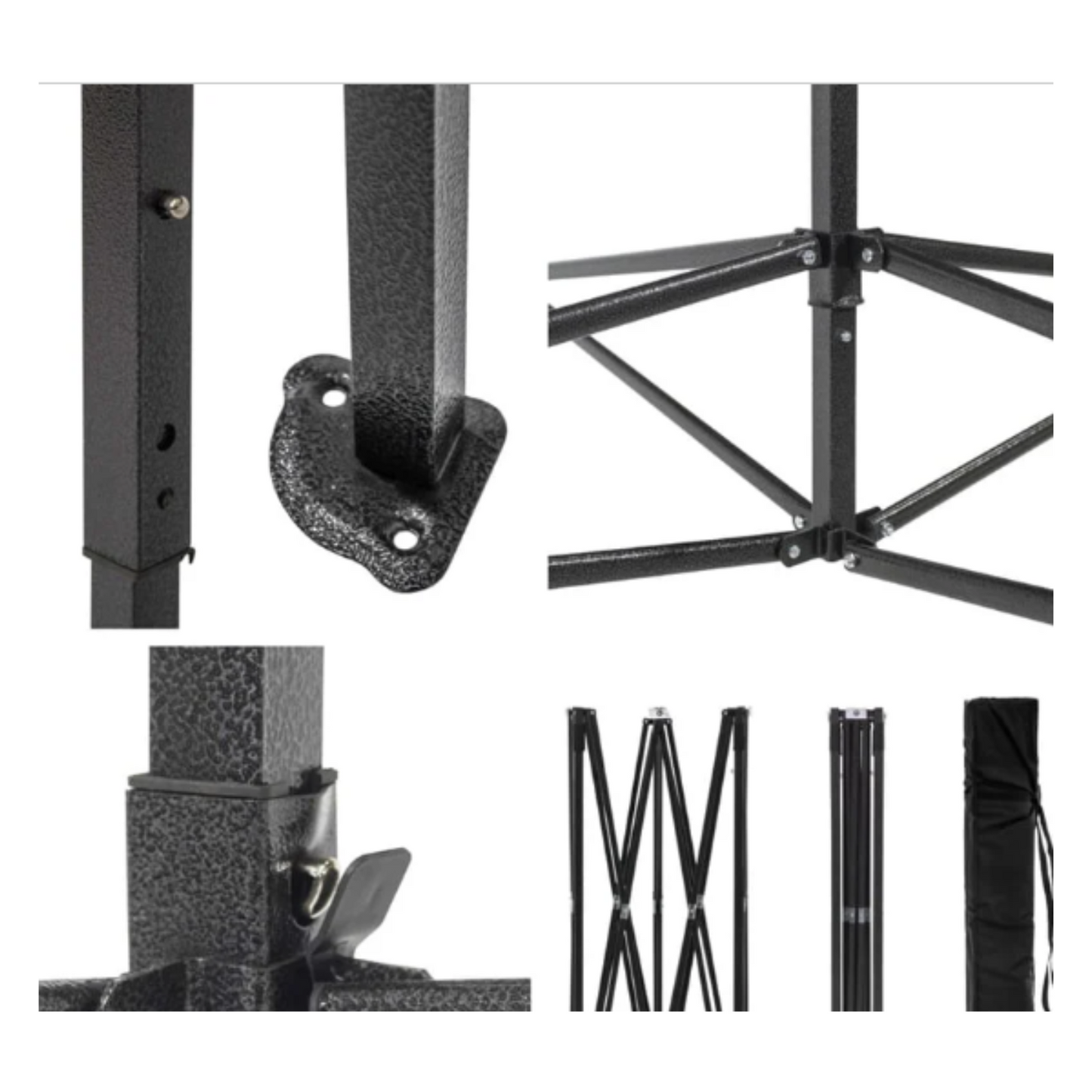 Toldo plegable 3x3 con paredes azul impermeable