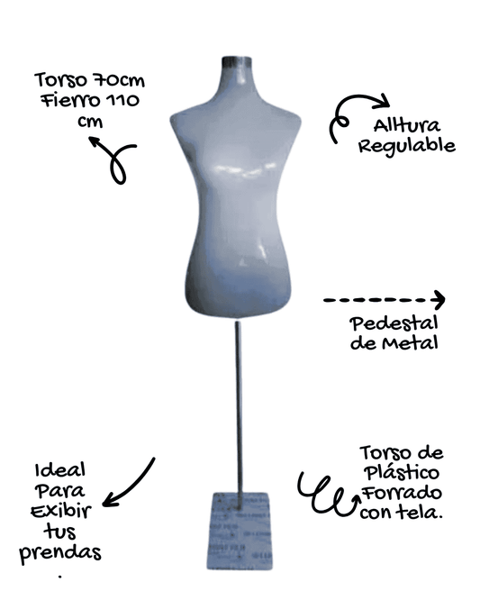 Torso maniquí Dama exhibidor  Busto Para ropa con Pedestal