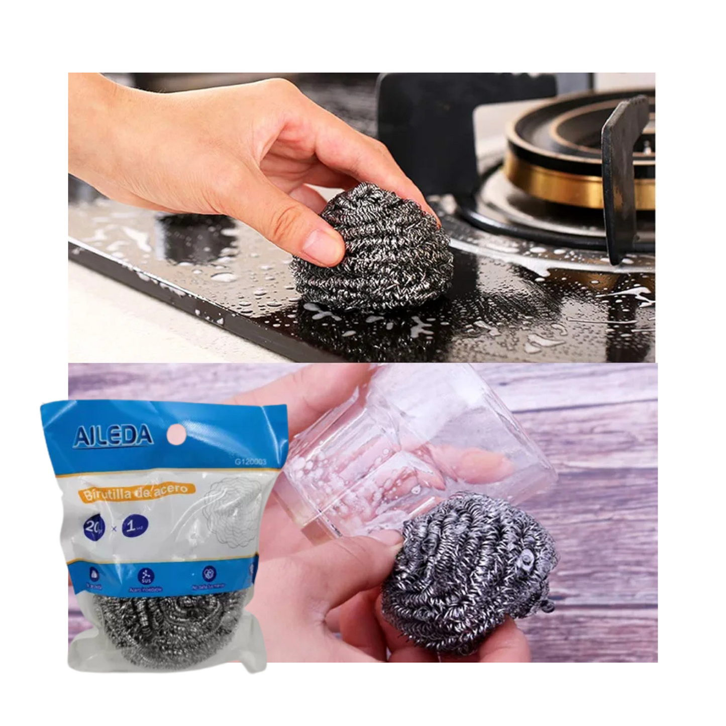 Virutilla Esponja de Acero Inoxidable 1 Unidad