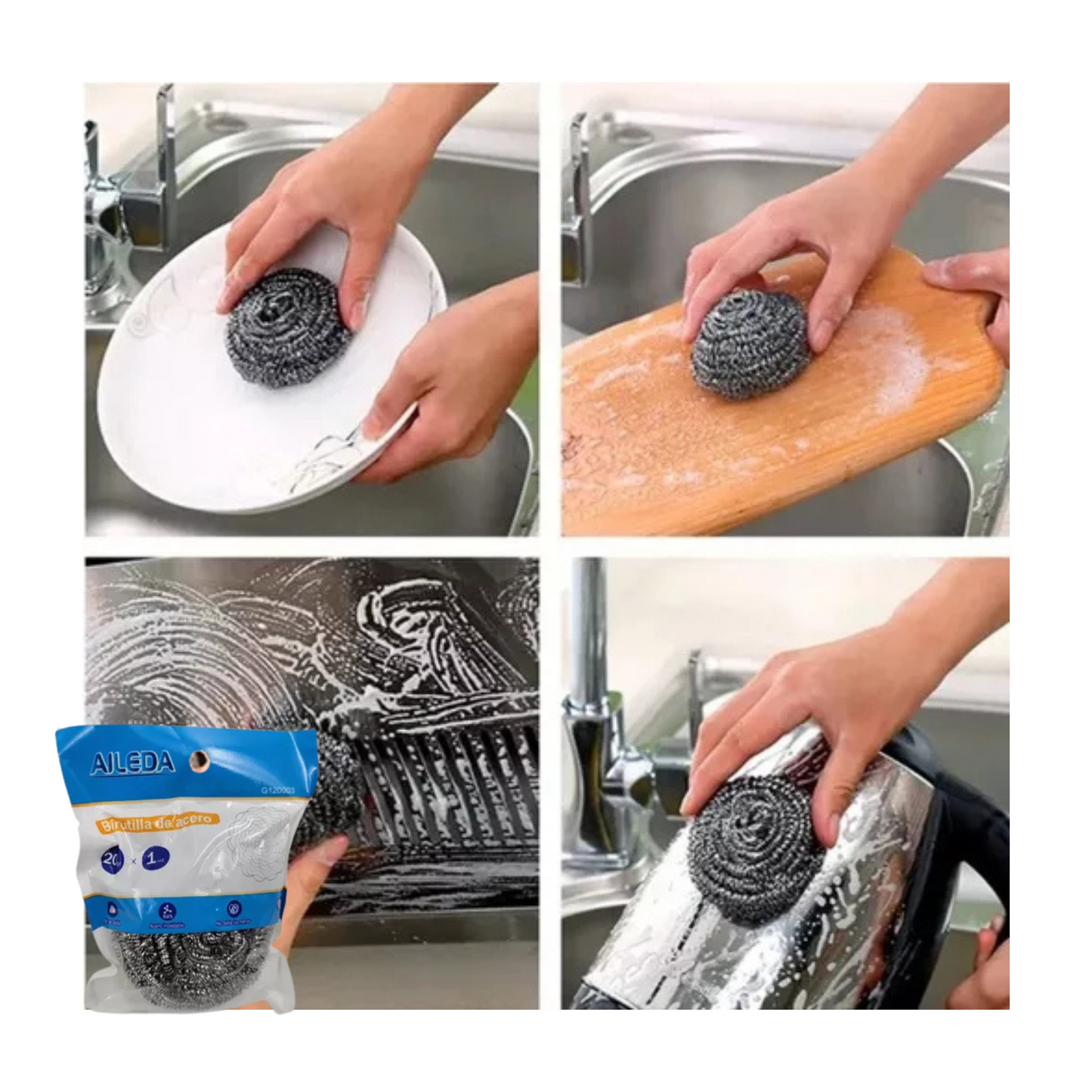 Virutilla Esponja de Acero Inoxidable 1 Unidad