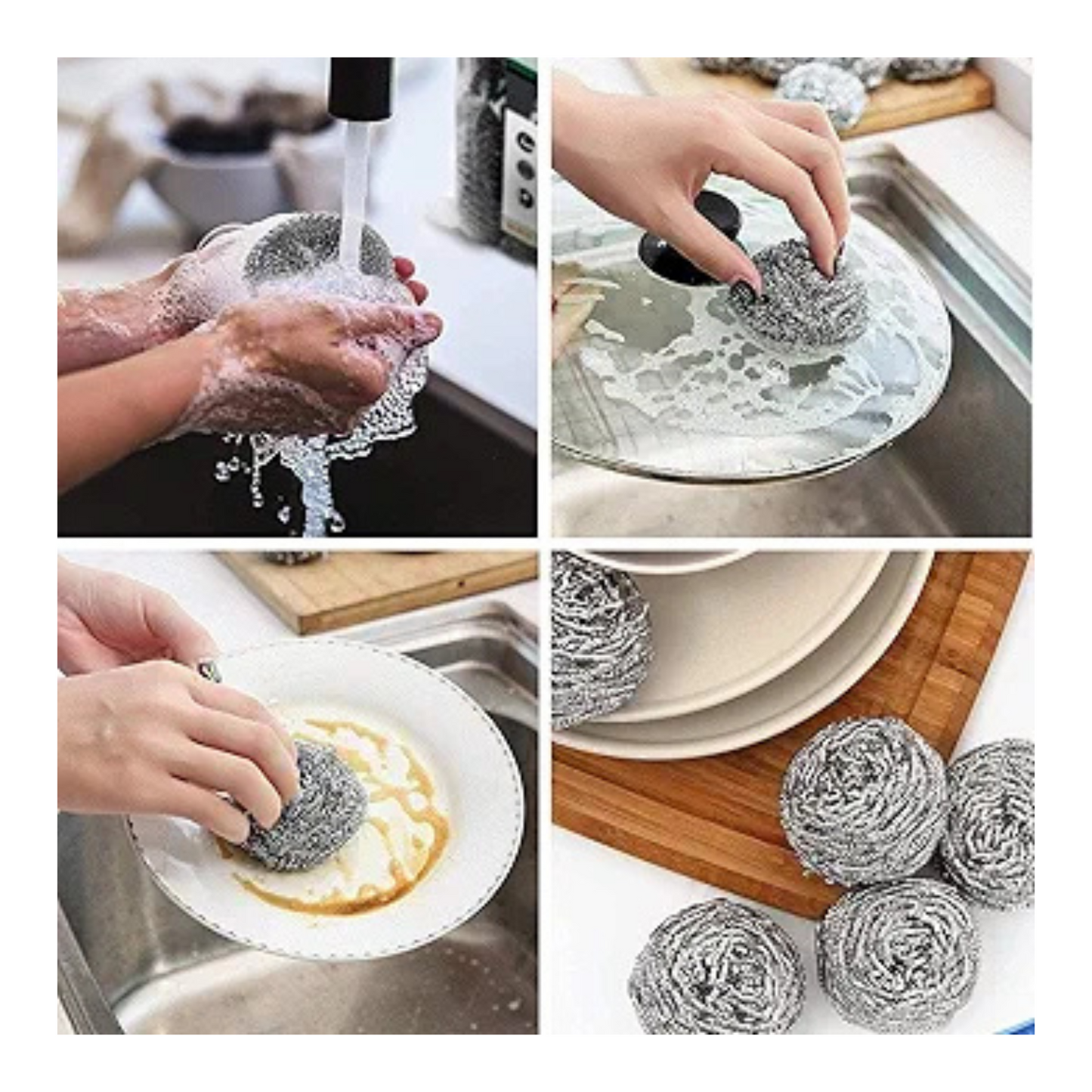 Virutillas Esponjas Metalicas para Limpieza de Ollas Sartenes Cocina 12Unidades