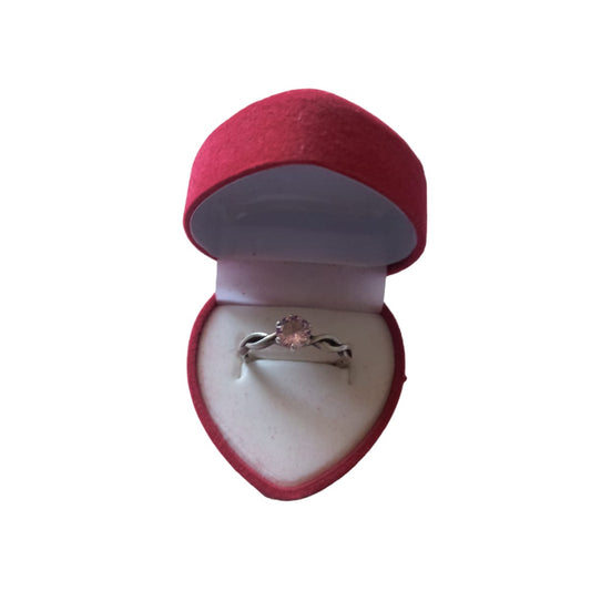 Caja De Anillo Joyas Terciopelo Rojo Fondo Blanco Venzhop