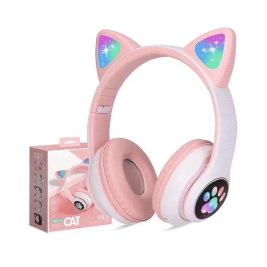 Audífono Inalámbrico Cat, Bluetooht Led Para Niños