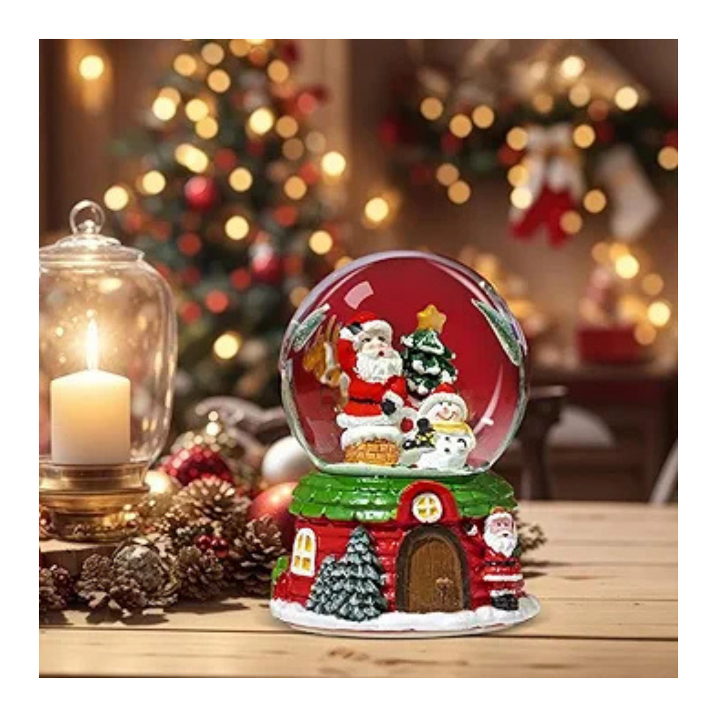 Bola de Cristal Navideño Esfera de Nieve con Luz 8x6cm