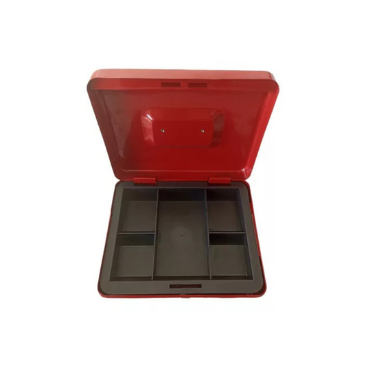 Caja Fuerte de Acero Metálica Portátil con Bandeja para Monedas y Billetes