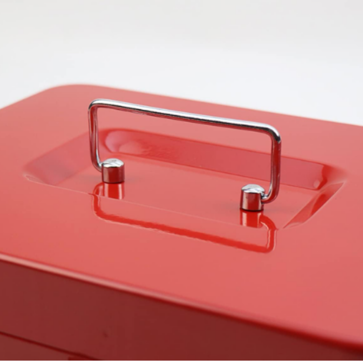 Caja de seguridad con llave Acero Metálica Portátil Bandeja Monedas