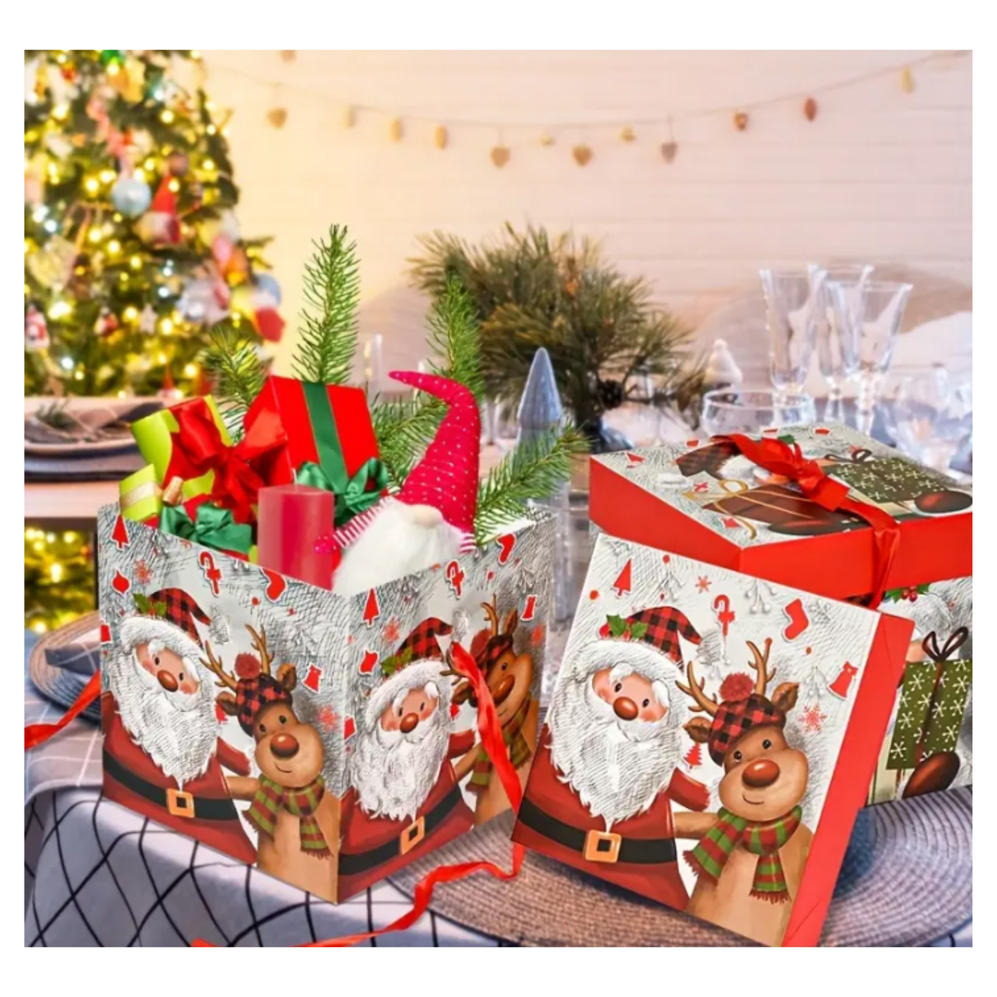 Caja de Regalo para Navidad Pascua Plegables 22x20cm