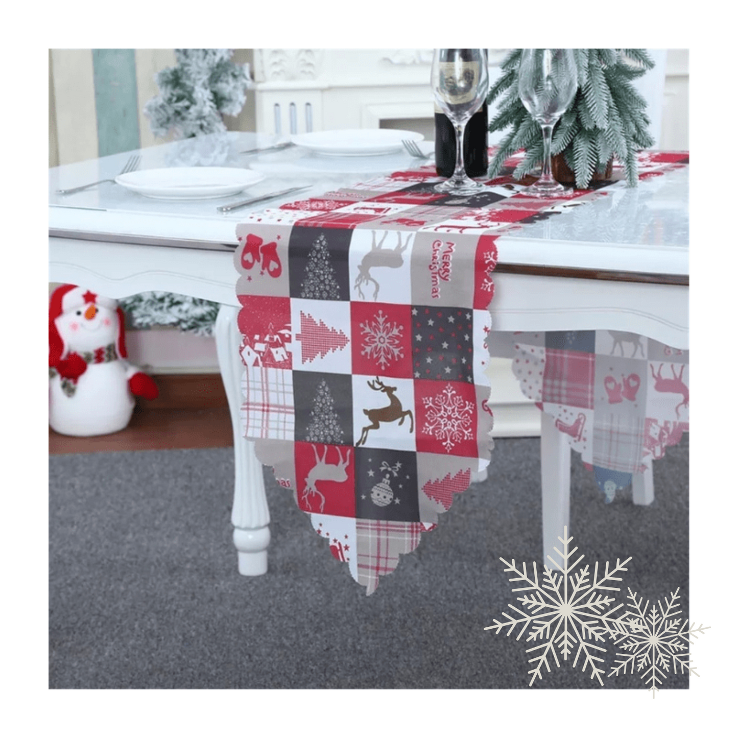 Camino de Mesa con Diseño Navideño