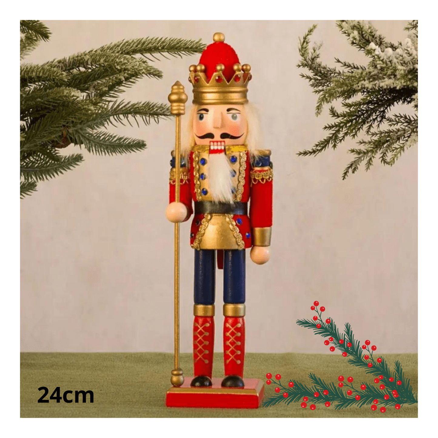 Cascanueses de Madera Adorno Decoración de Navidad 24cm