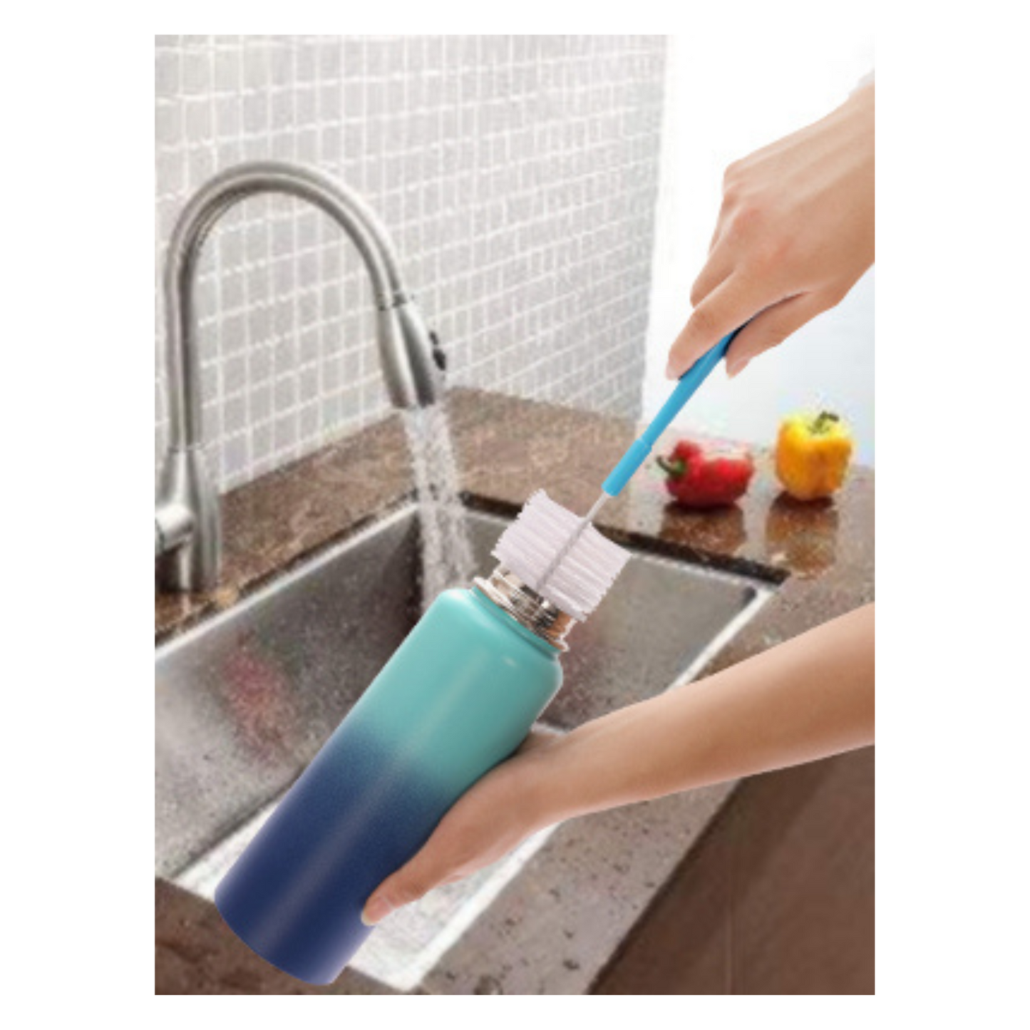 Cepillo Limpia Botella Tetero Biberon 29x5cm