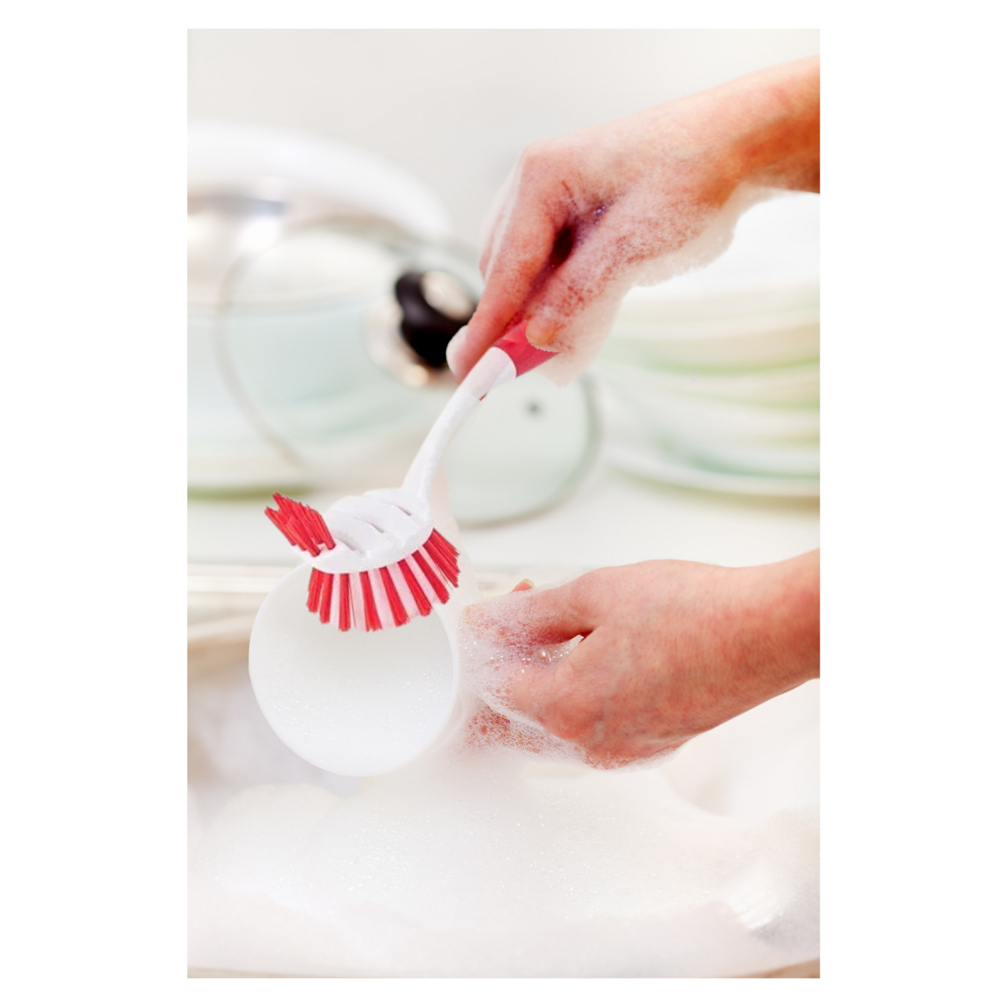 Cepillo de Doble Cara Escobilla Redondo Lavavajilla Multiusos 45cm