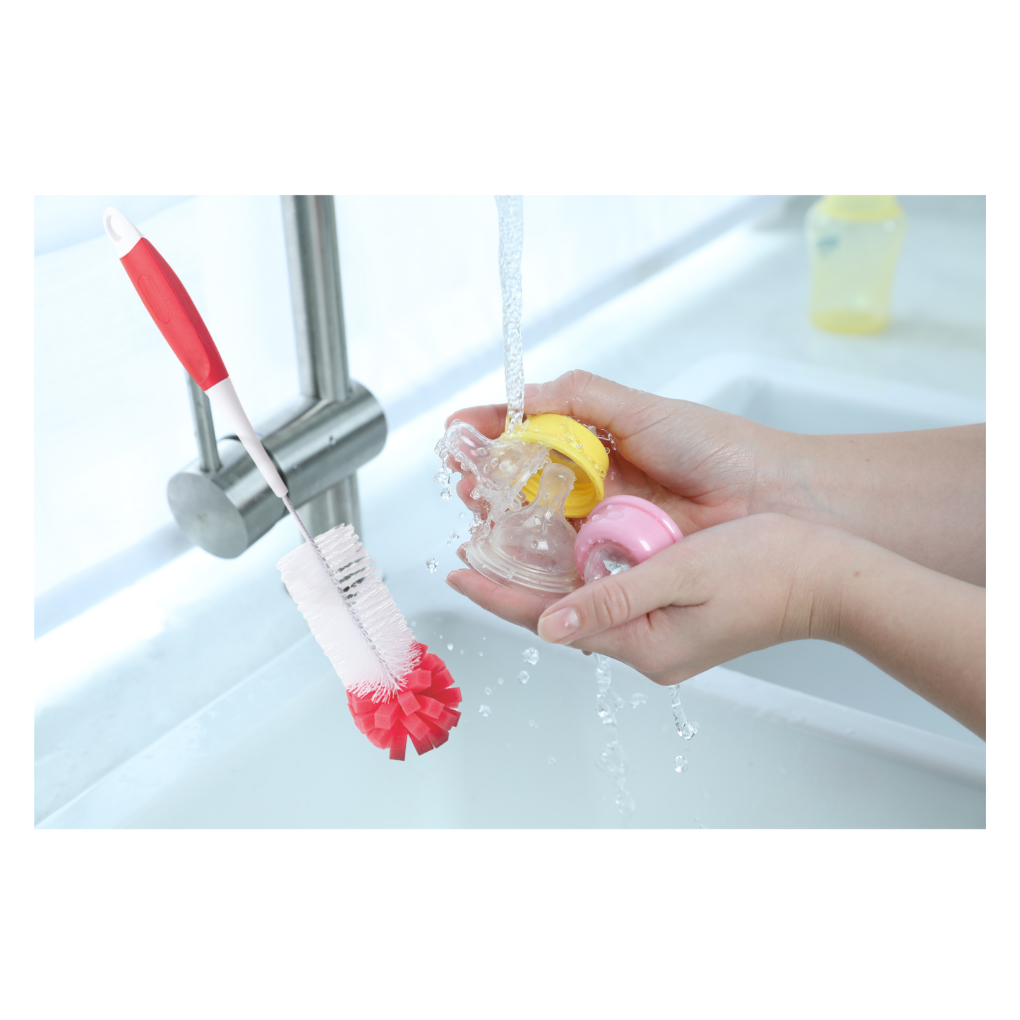 Cepillo Lava Botellas Limpia Teteros Mamaderas Tetinas 38cm