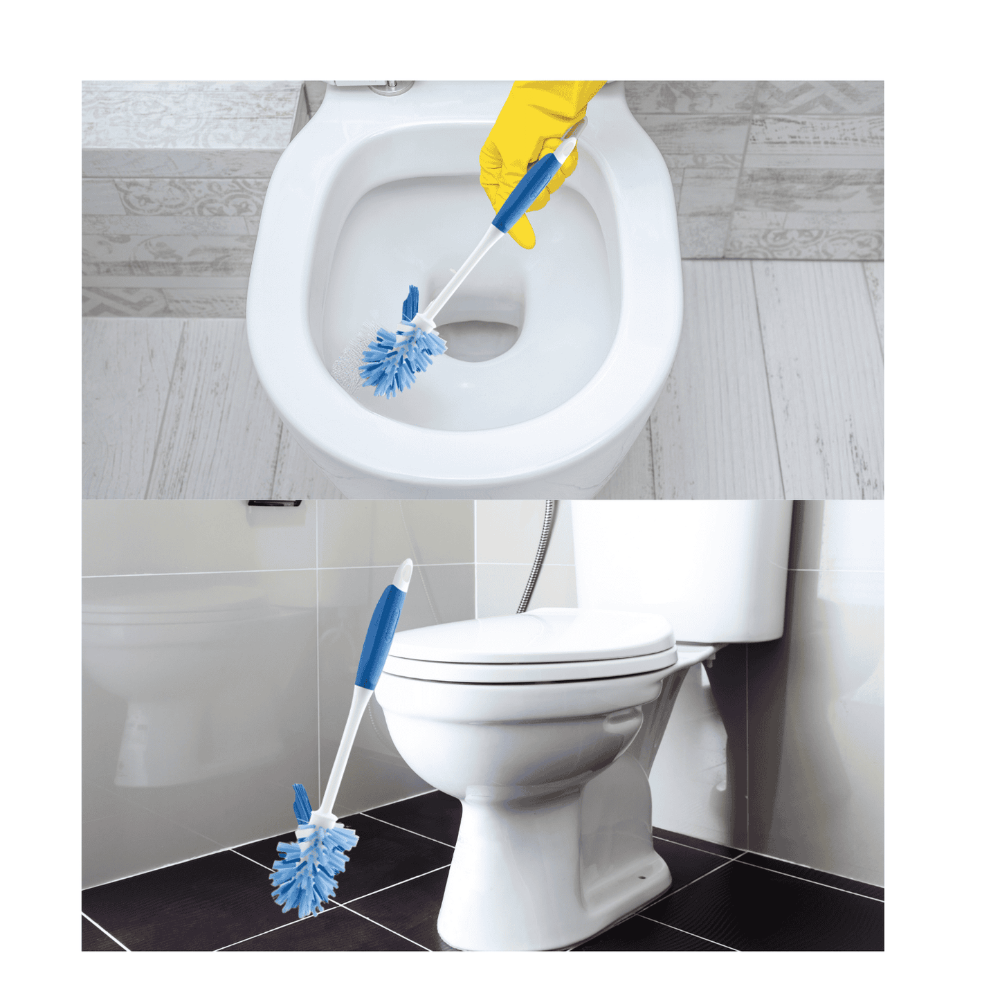 Cepillo Escobilla WC Doble Cerda para Bordes 36cm