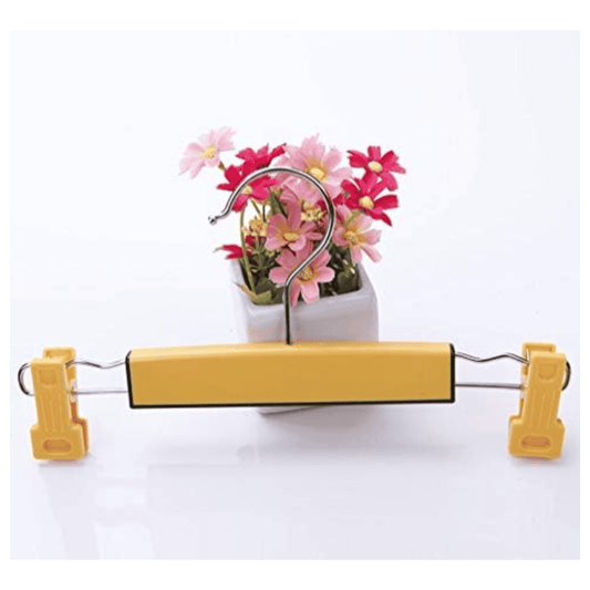 Colgador de ropa Plástico con Perrito Pinzas Ajustables Color Amarillo