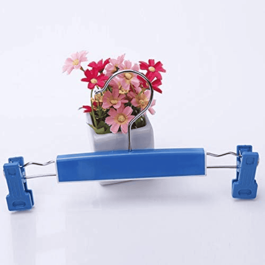 Colgadores de ropa con Pinzas Ajustables Plástico azul