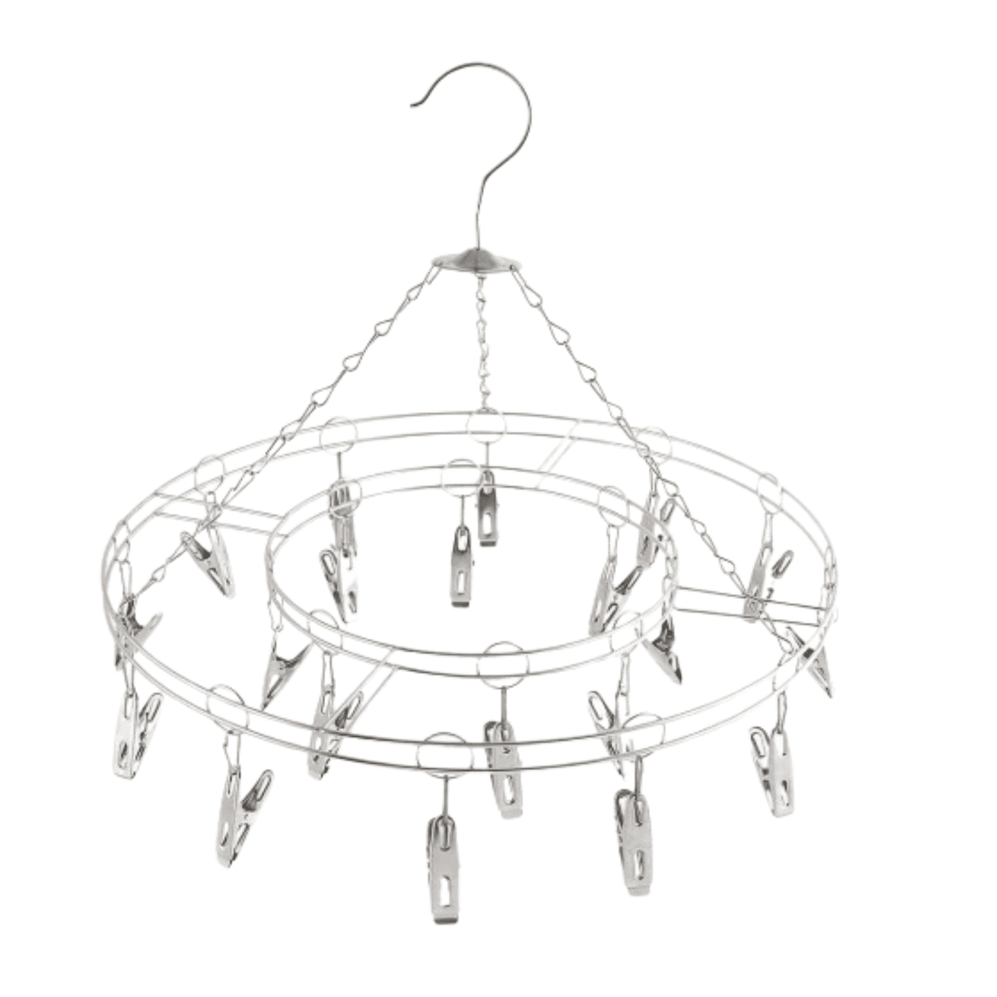 Colgador Redondo Giratorio Metal Con Pinzas inoxidables