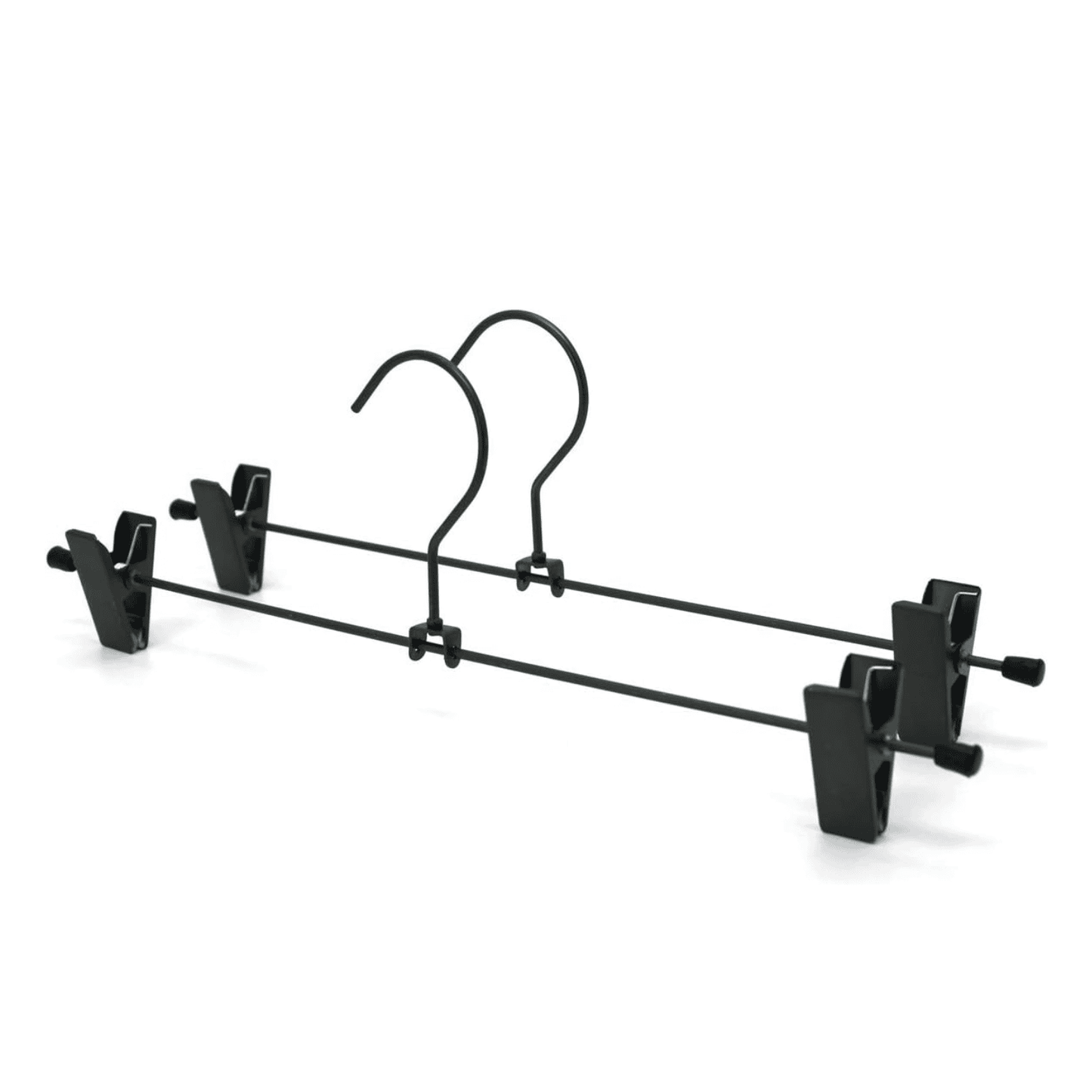 Colgador de ropa Perchas Pantalon Negro Metal con Perrito pinzas