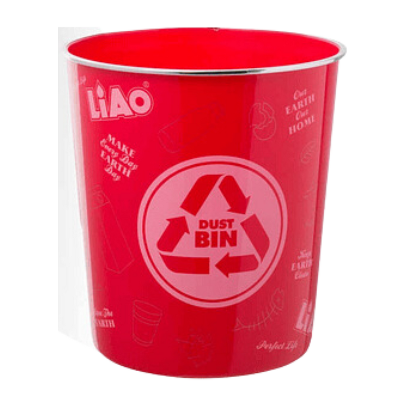 Cubo Papelera Basurero de Plástico Hogar Oficina 24x26.2cm Rojo