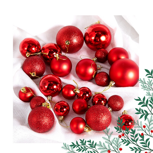 Set 20 Esferas Árbol de Navidad Bambalinas Decoracion Navideña 4cm