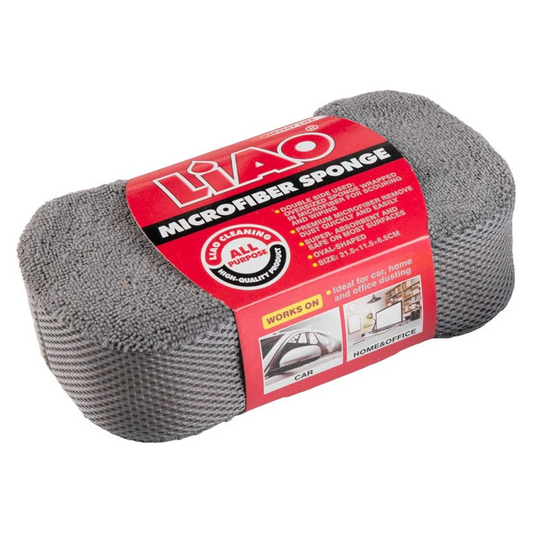 Esponja Microfibra 2en1 Limpia y Pule Doble Cara Lavado de Autos 21.5cm