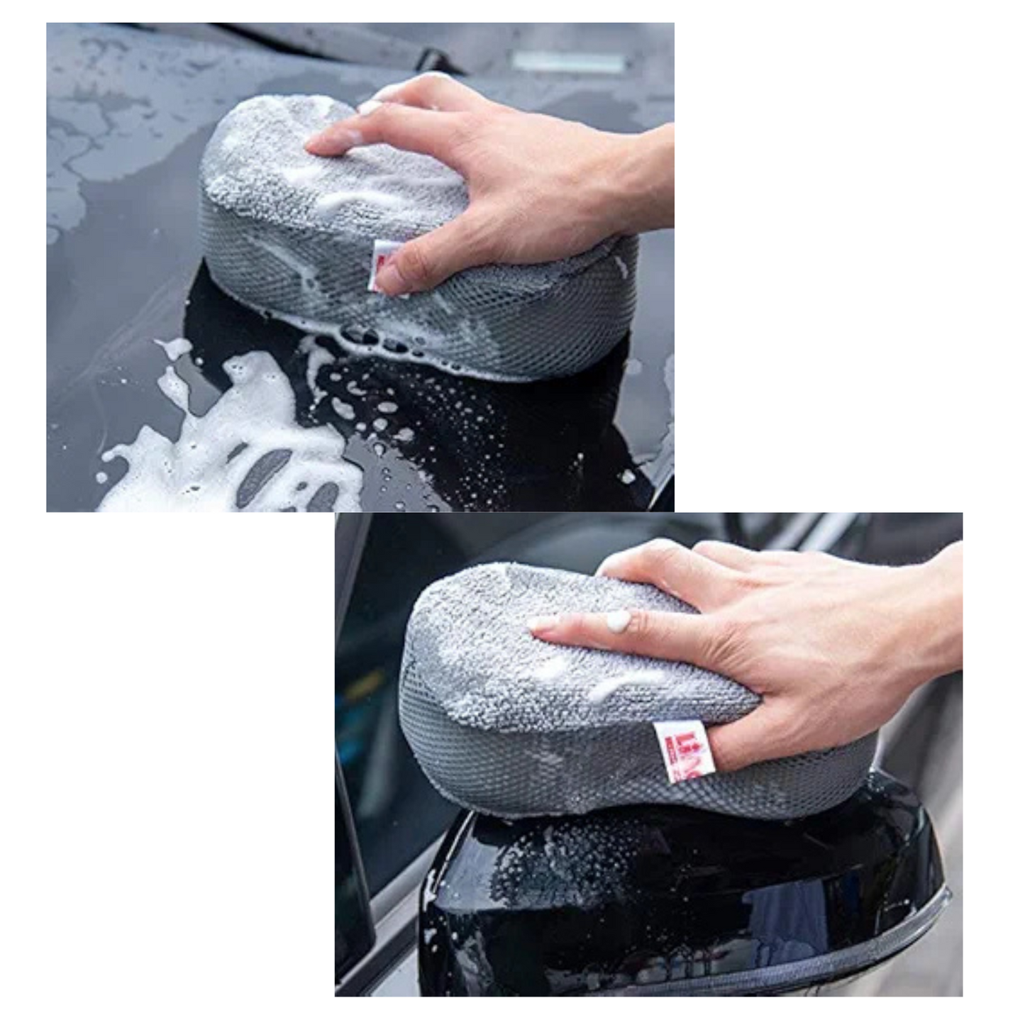 Esponja Microfibra 2en1 Limpia y Pule Doble Cara Lavado de Autos 21.5cm