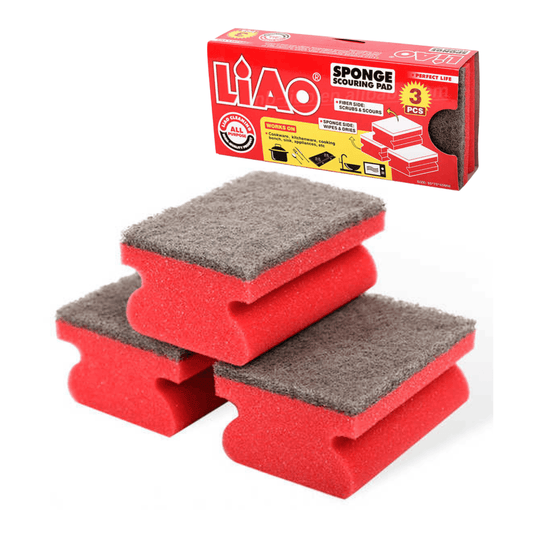 Set de 3 Esponjas para Fregar con Fibra Abrasiva