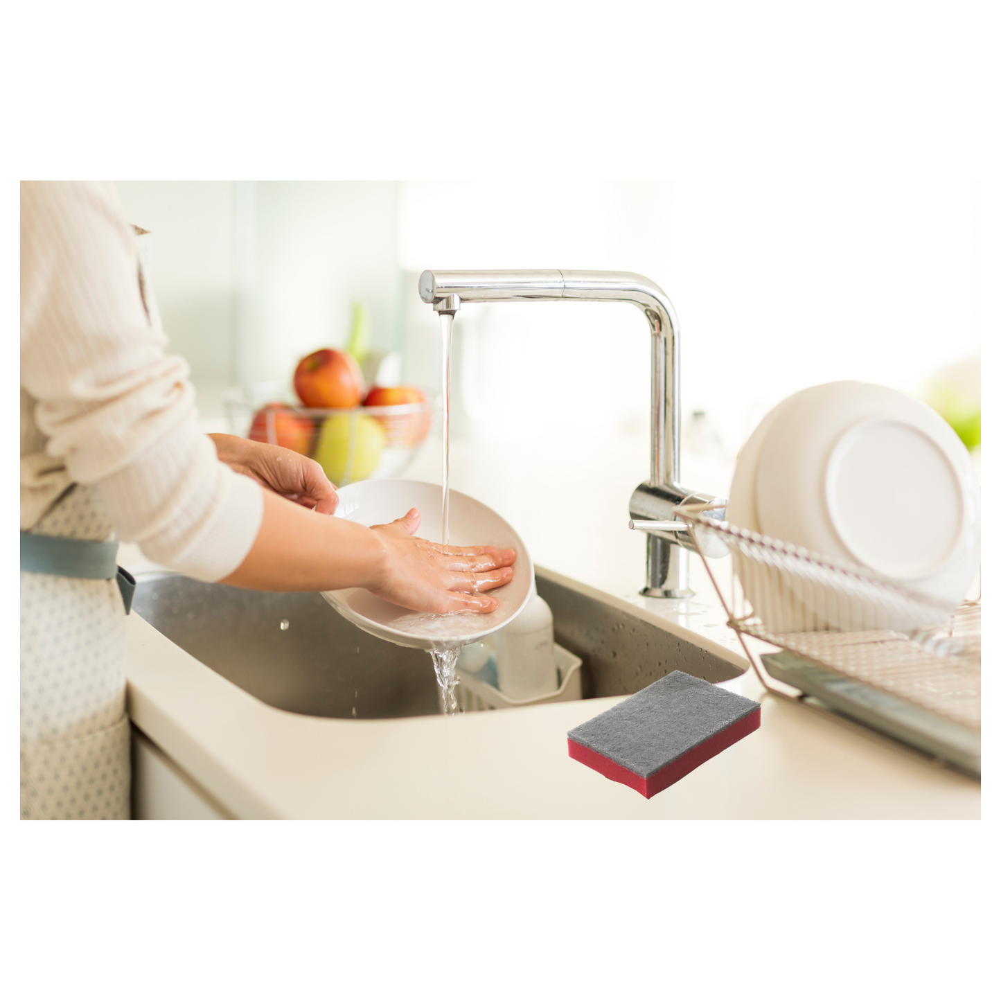 Esponja para Fregar con Fibra Abrasiva 2Piezas