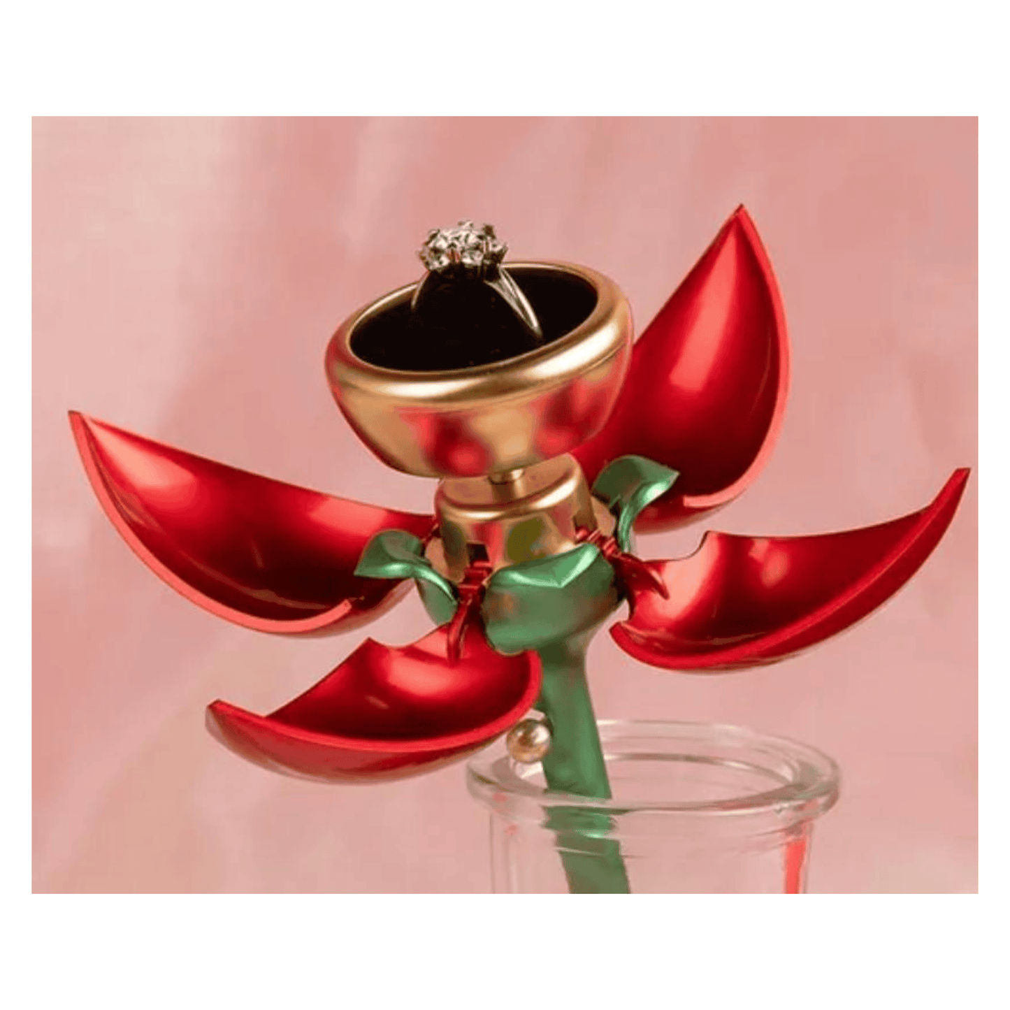 Exhibidor Para Anillos Mostrario Rosa Joyero para regalo