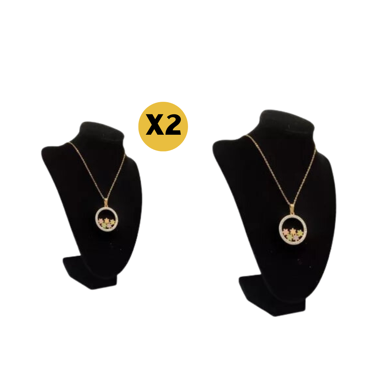 Exhibidor Para Collar Cadenas Joyas de 25cm Plástico Forrado de Gamusa