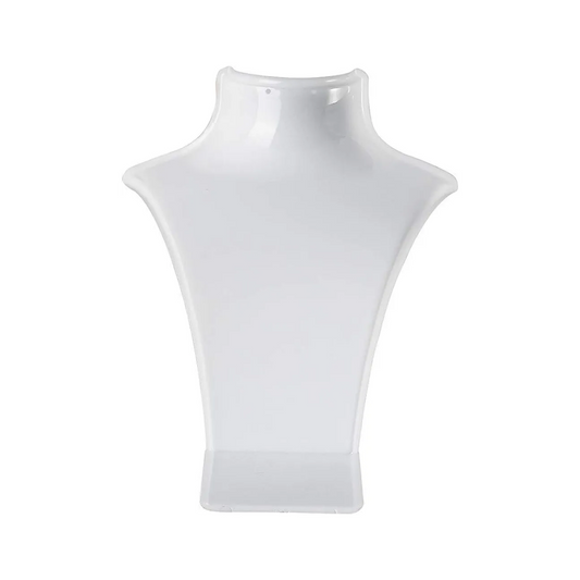 Exhibidor de Collar Cadenas Joyas Cuello Alargado Acrílico Blanco Venzhop