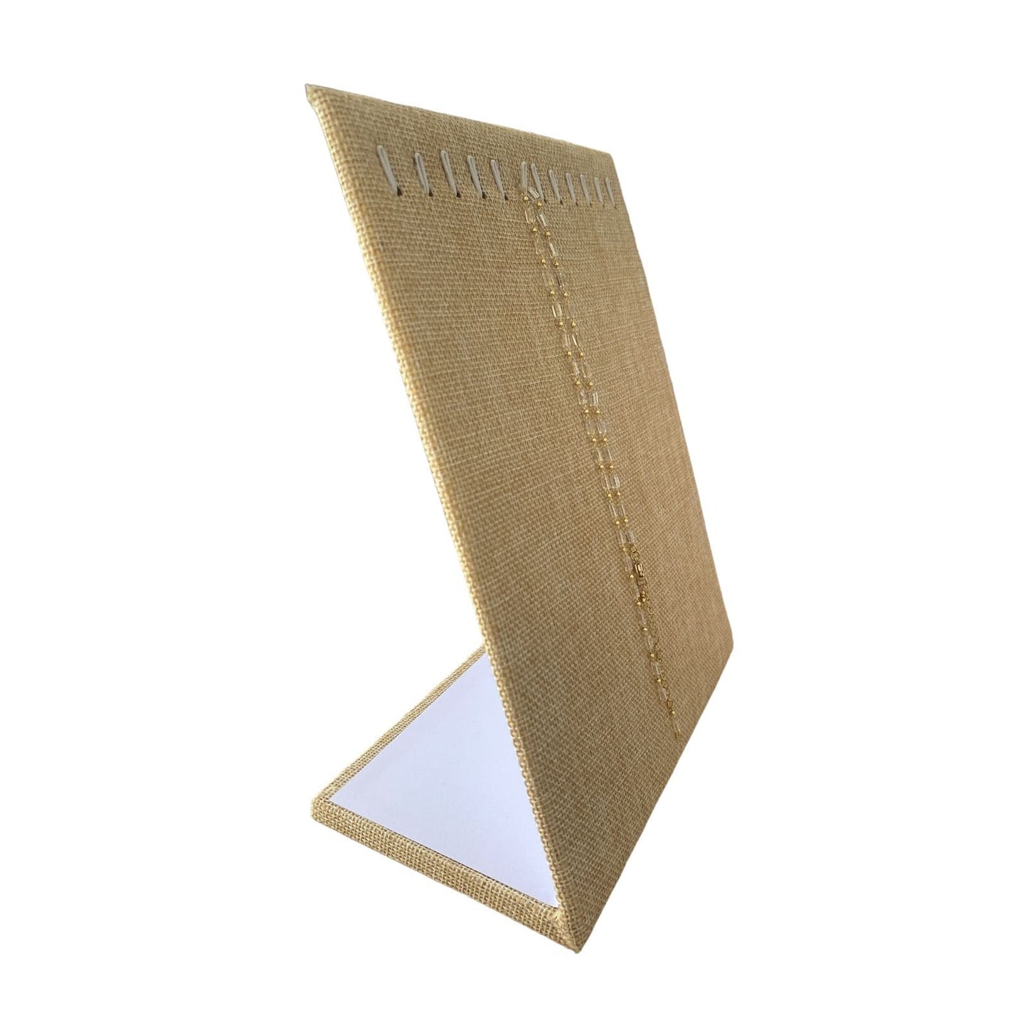 Exhibidor Collares Cadenas de Tela Lino Beige