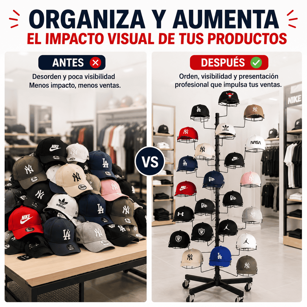 Perchero Exhibidor Para 22 Jockyes De Metal Negro Ajustable