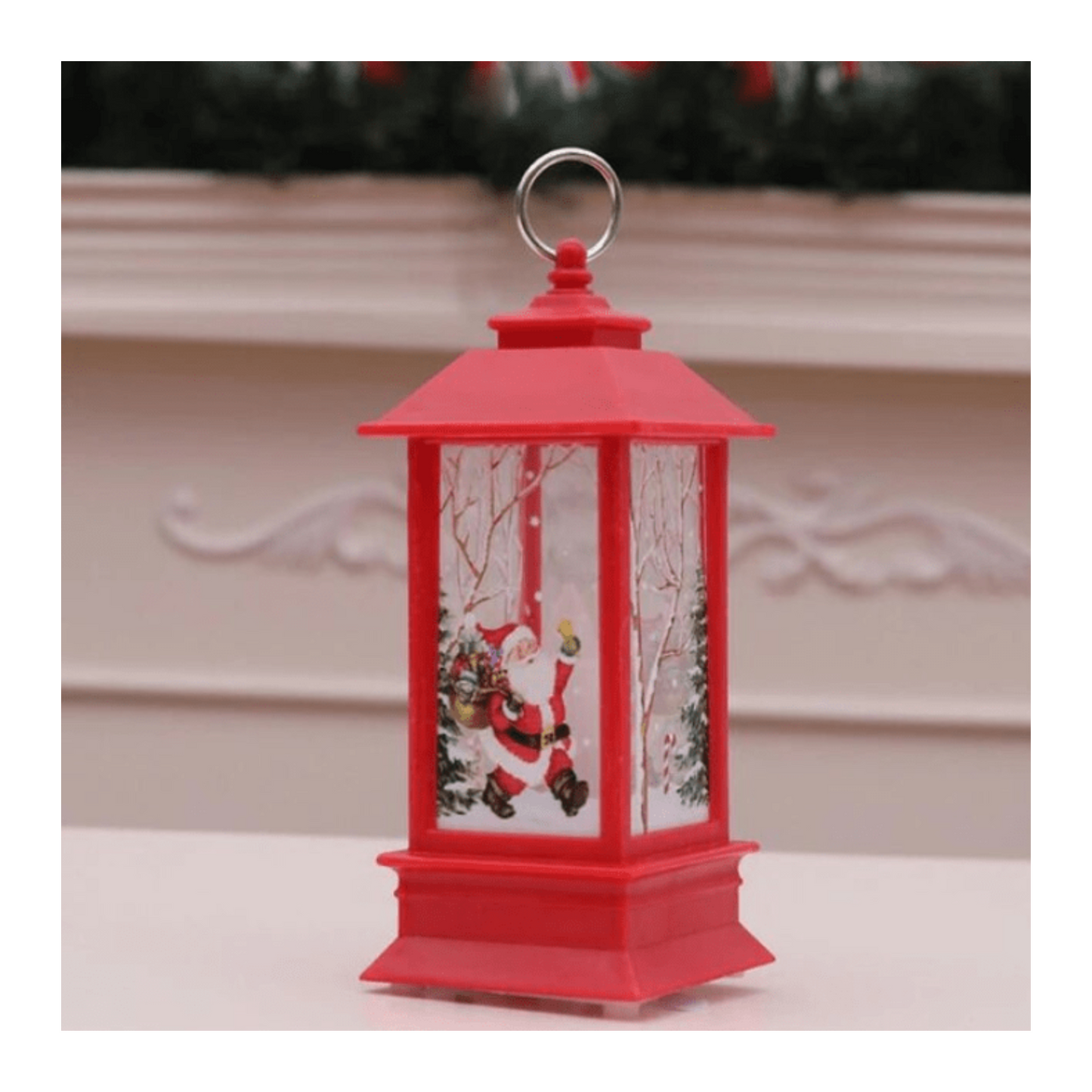 Farol Navideño Decorativo con Luces LED Adornos de Navidad