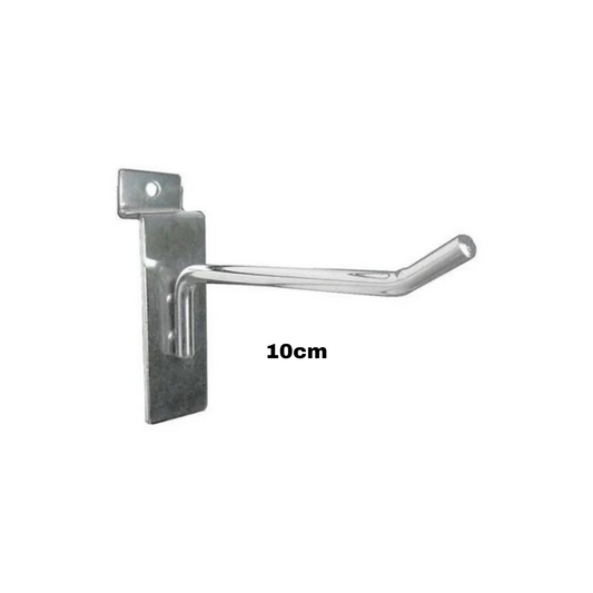 Gancho de Metal Cromado para Panel Rack Ranurado 10cm