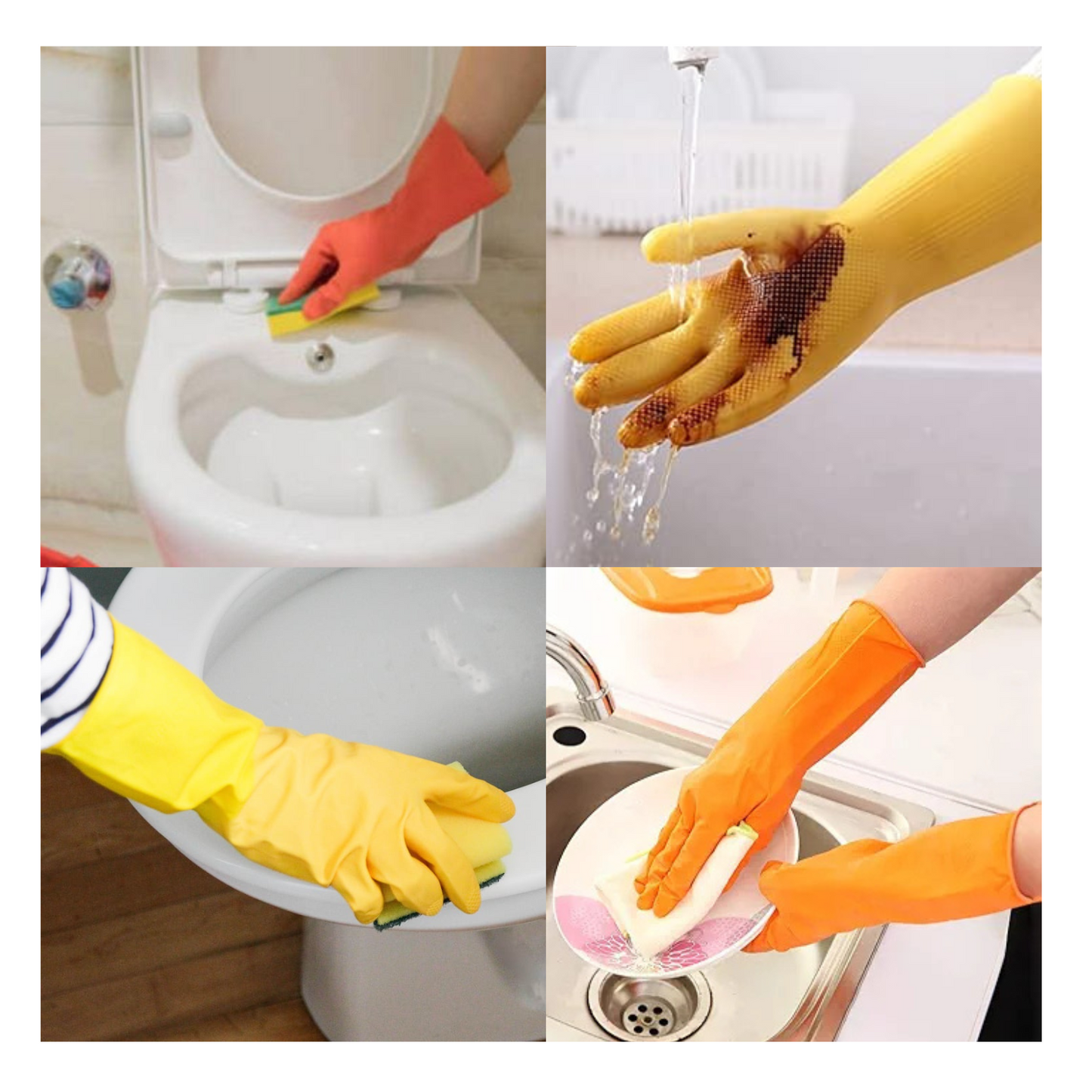 Guantes Doméstico de Limpieza Latex Multiusos Talla M