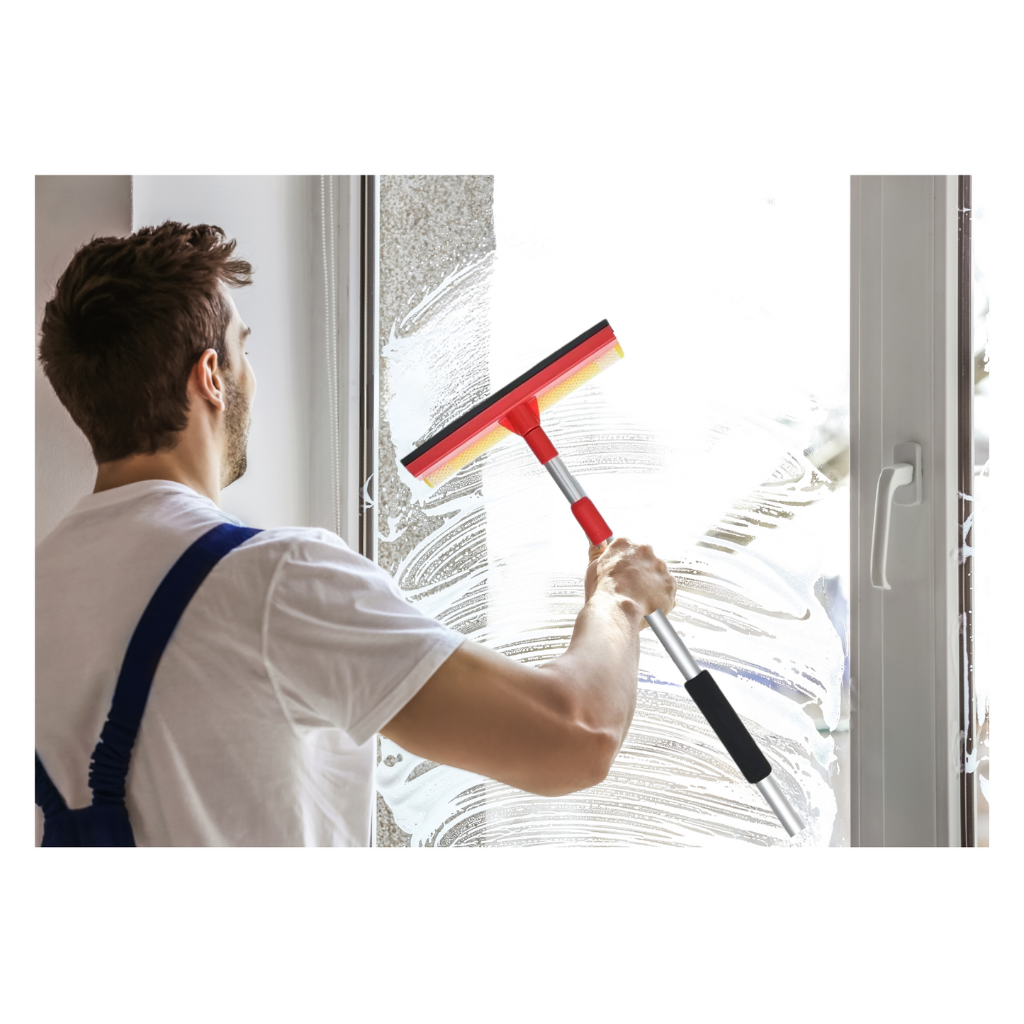 Plumilla Limpiador de Ventanas Vidrios Espejos Extensible de 70x120cm