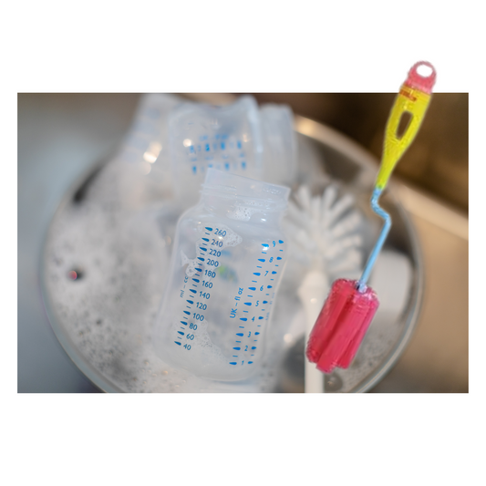 Cepillo Limpia Botella Biberones Mamilas con Espuma Giratoria 5.5x28.5cm