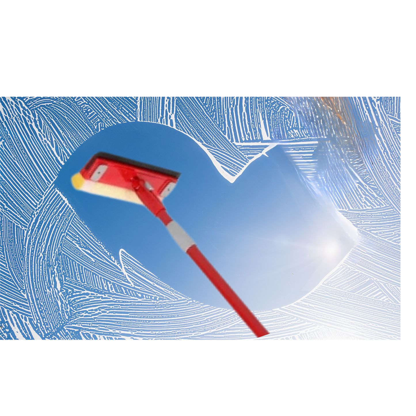 Limpiador Secardor Plumilla Limpia Vidrios con Mango Extensible de 80 a 136cm