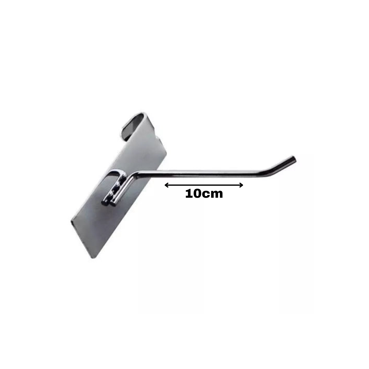 Gancho de Metal Cromado de 10cm para Malla o Rejilla