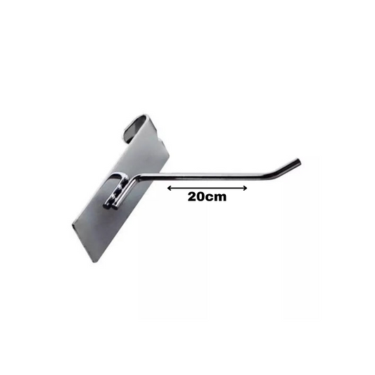 Gancho Malla o Rejilla Metal Cromado de 20cm