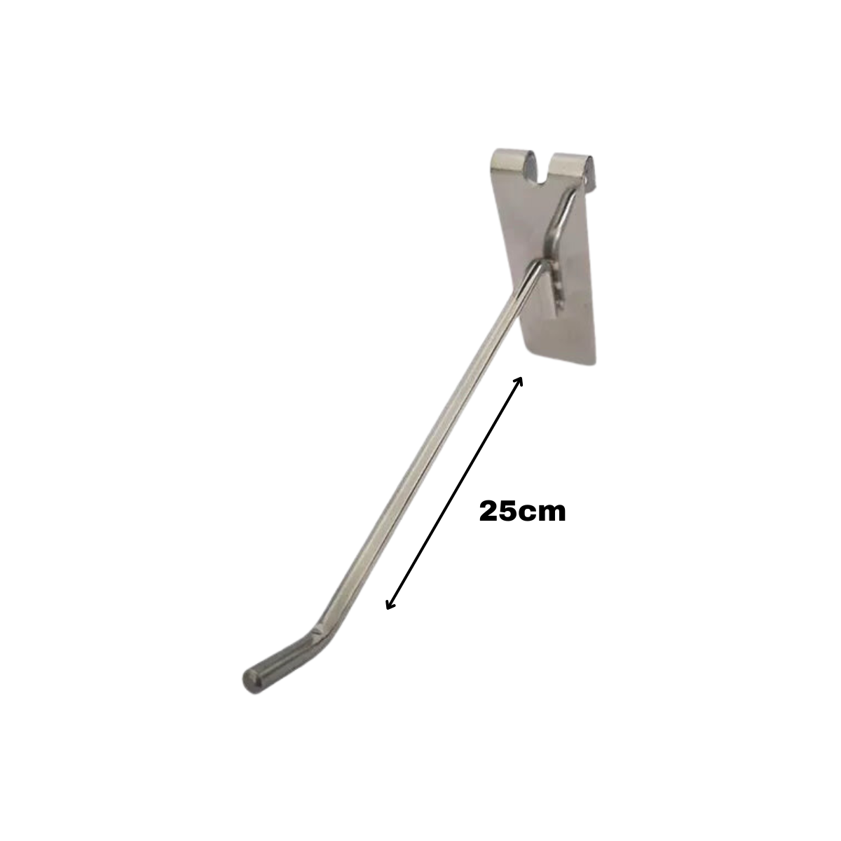 Gancho Malla o Rejilla Metal Cromado de 25cm