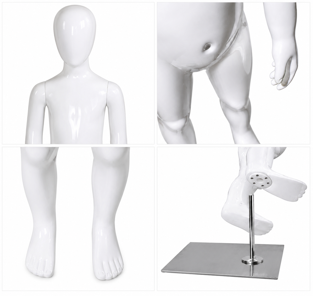 Maniquí Niño Blanco Cuerpo Completo para Tiendas de Ropa Infantil 115 cm