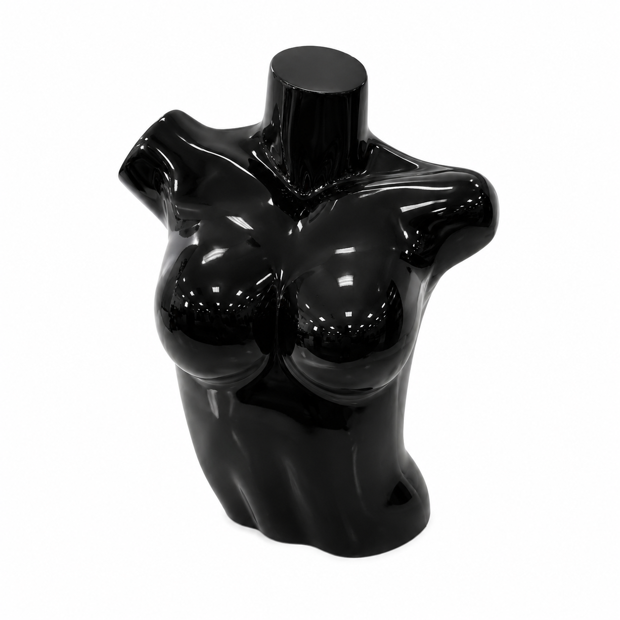 Maniquí Femenino Medio Cuerpo Sin Brazos Hasta el Ombligo – Disponible en Varios Colores