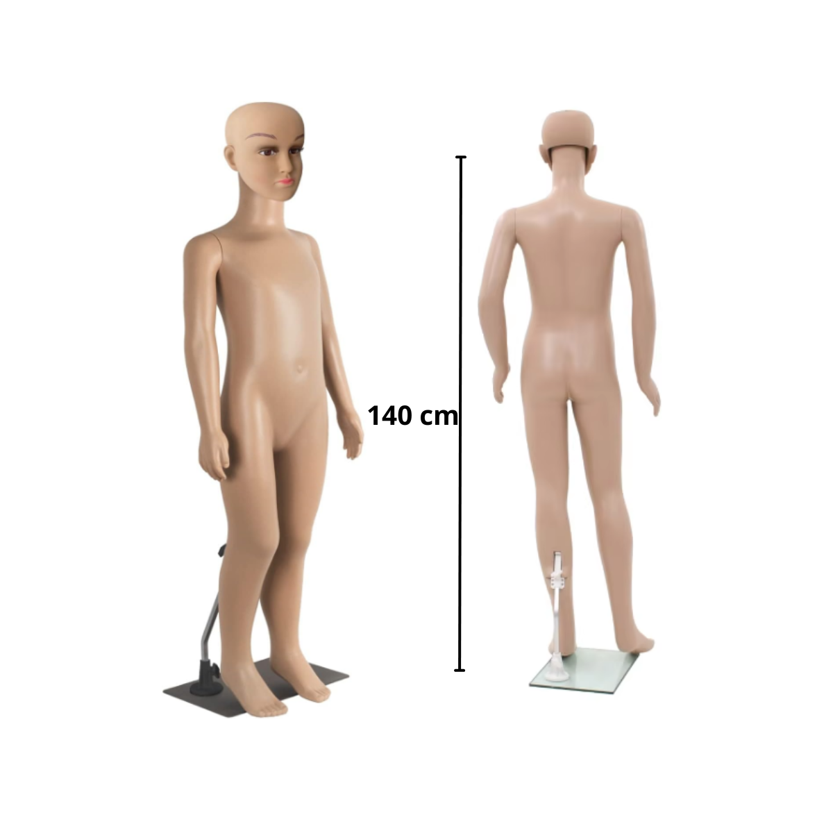 Maniquí Niño Cuerpo Completo exhibidor Color Piel 140 cm