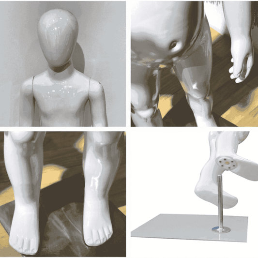 Maniquí exhibidor De Niño Cuerpo Completo Blanco 115 Cm