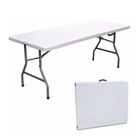 Mesa blanca plegable portatil multiuso camping 1,80 mt