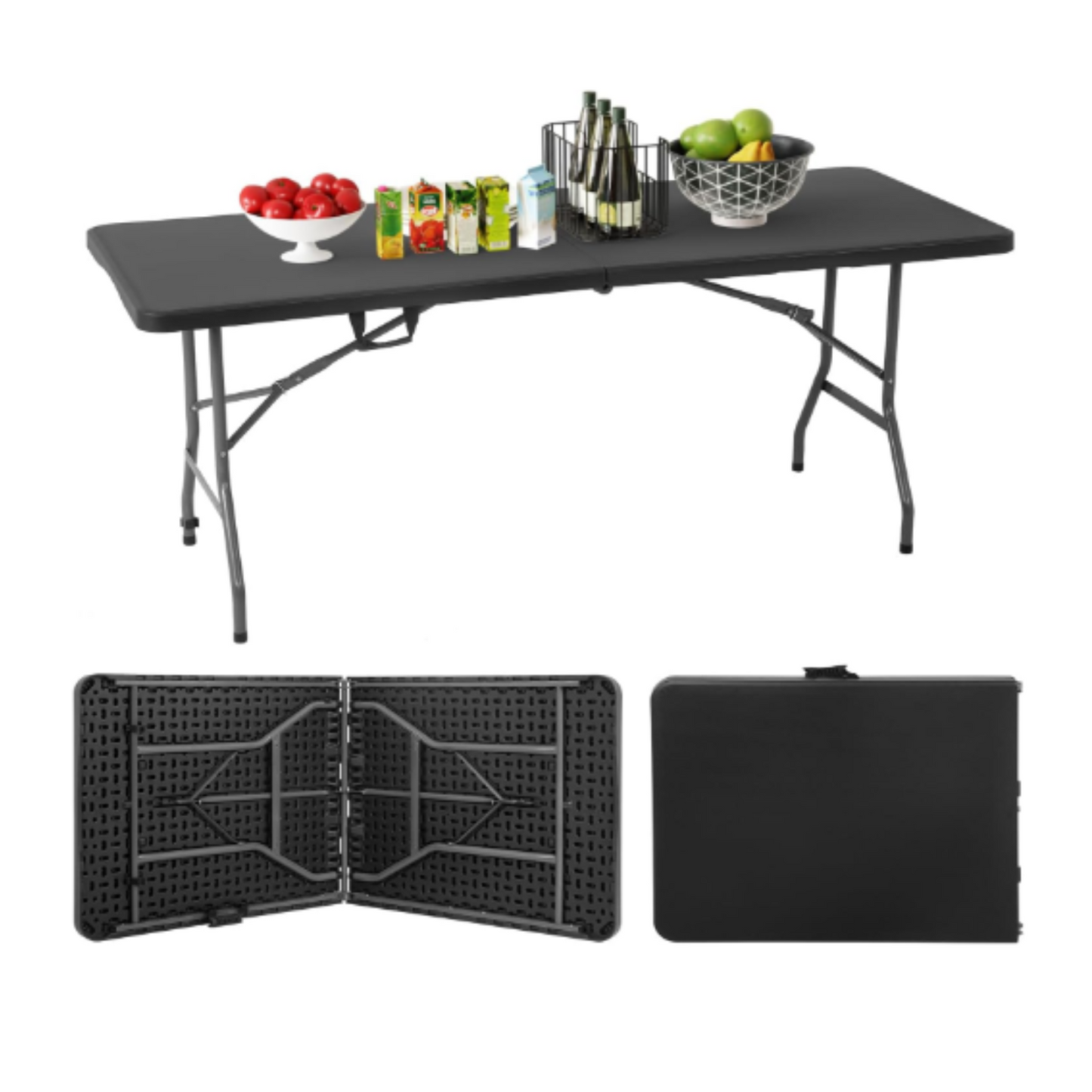 Mesa blanca plegable portatil multiuso camping 1,80 mt