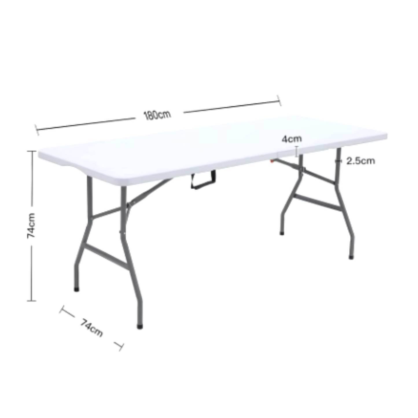 Mesa blanca plegable portatil multiuso camping 1,80 mt