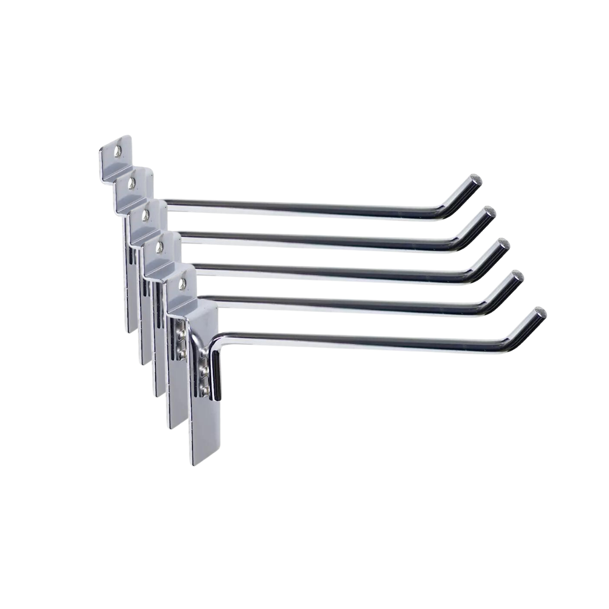 Gancho Panel Rack Ranurado de Metal Cromado para  20cm